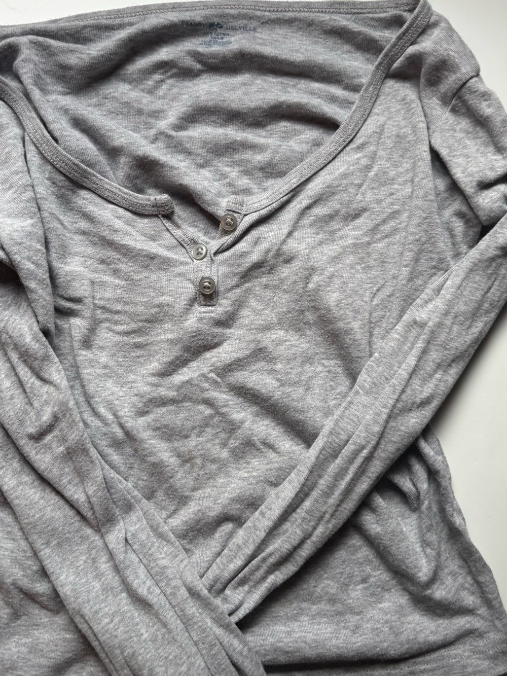 Brandy Melville Gray Long Sleeve Henley Top